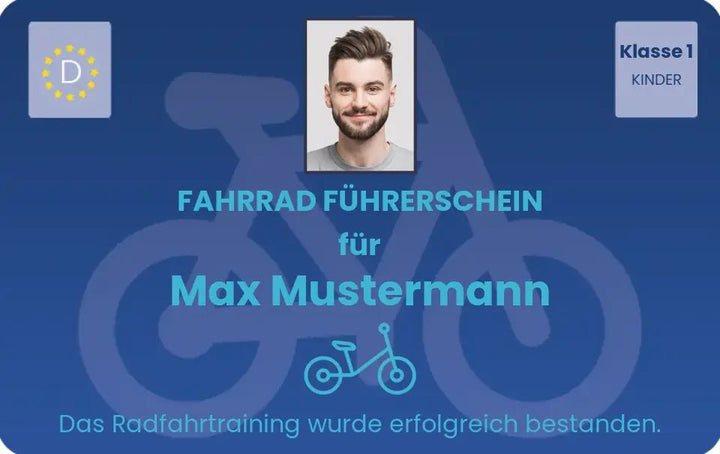 FAHRRAD FÜHRERSCHEIN BLAU foto - Kartenfabrik