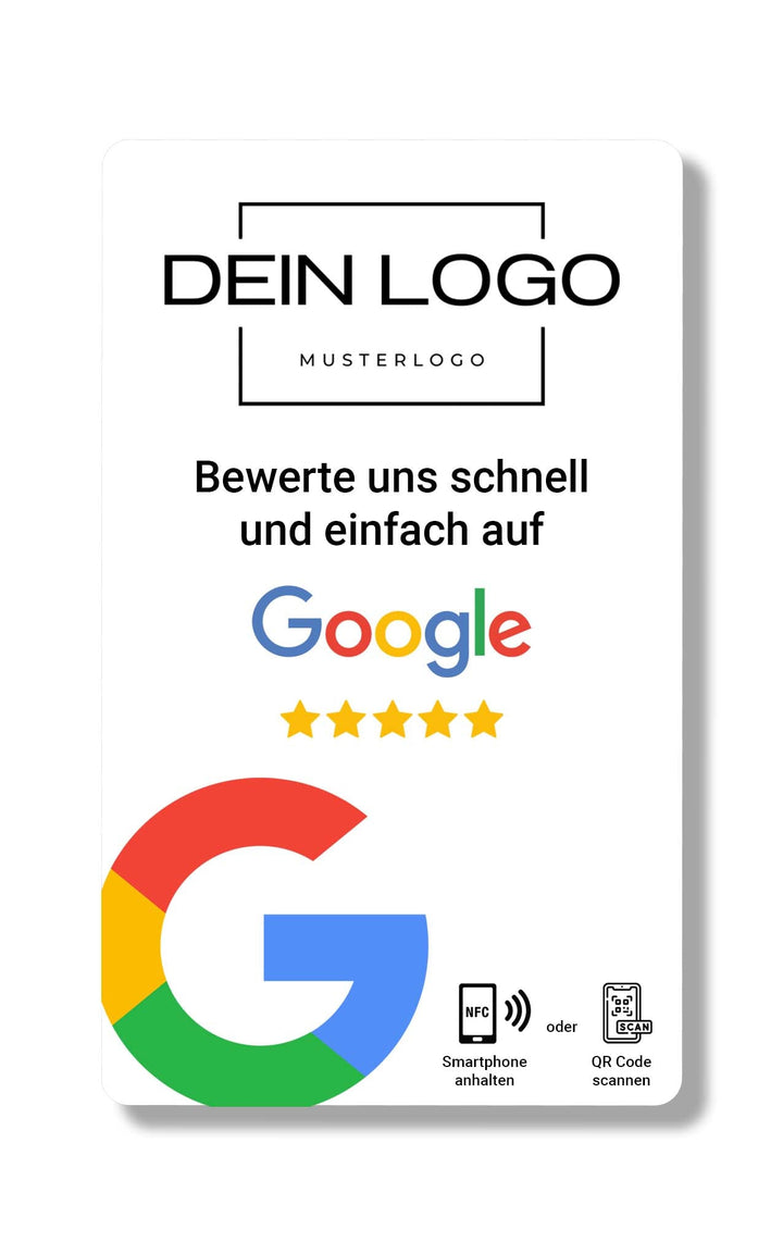 Google Bewertungskarte mit Logo - Kartenfabrik