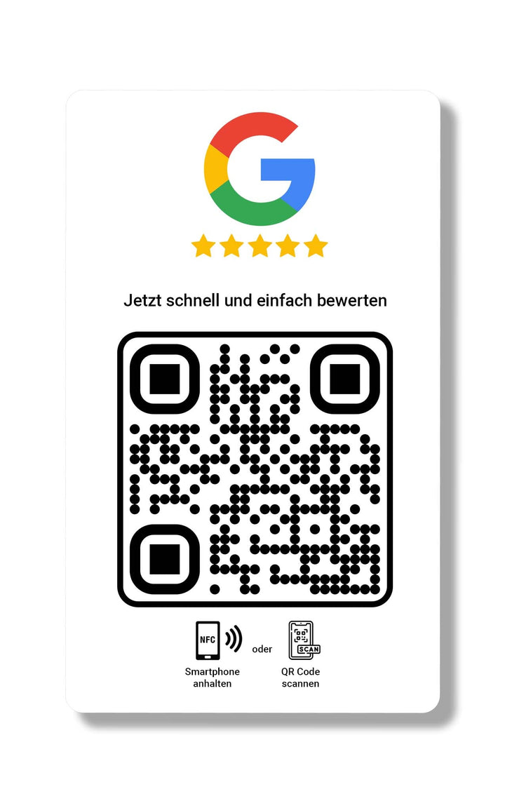 Google Bewertungskarte ohne Logo - Kartenfabrik